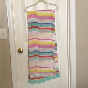 Kate Spade colorful striped viscose scarf